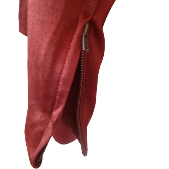 Free People Blazer Silky Satin Sheen Open Front Pockets - Picture 6 of 11